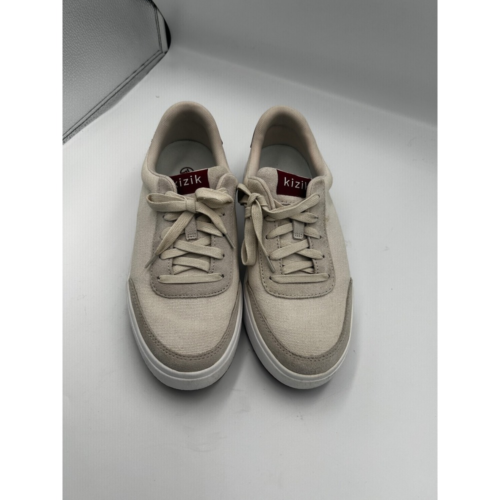 Kizik Prague Hands-Free Sneakers Sand Red Canvas Mens 6.5 Womens 8 DPRACR01-1D